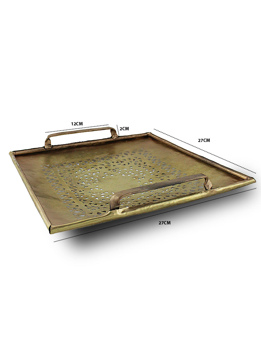 Square wall light in chiseled copper