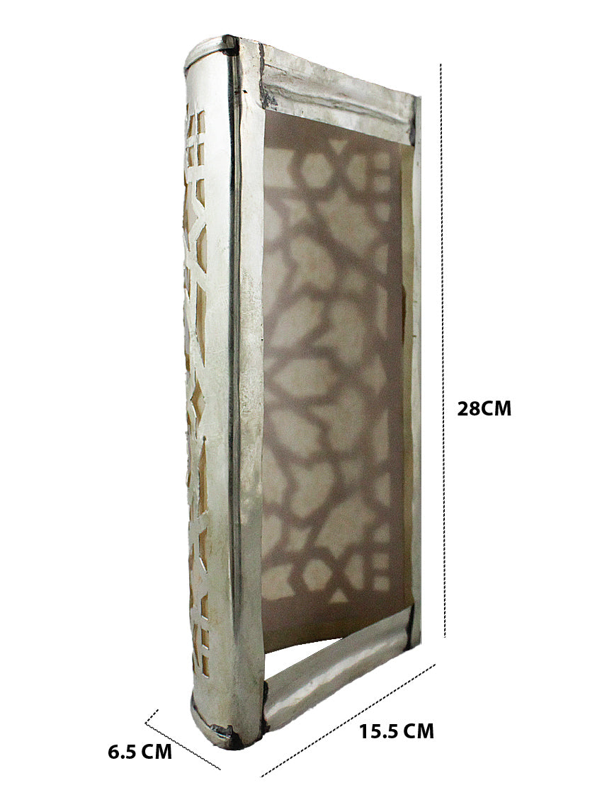 Silver-plated chiseled copper wall light