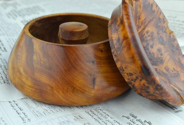 Moroccan ashtray in oak wood