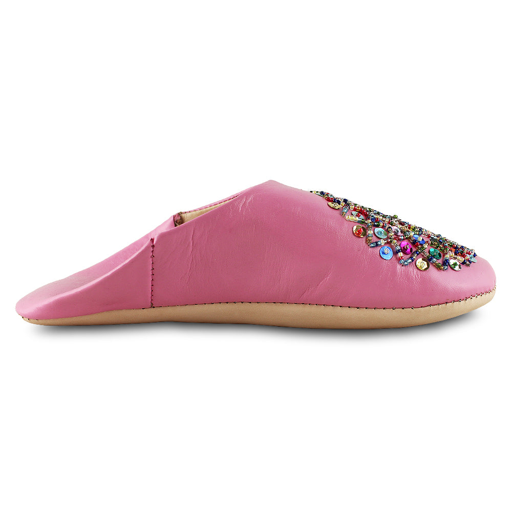 Pink sequin slipper babouche