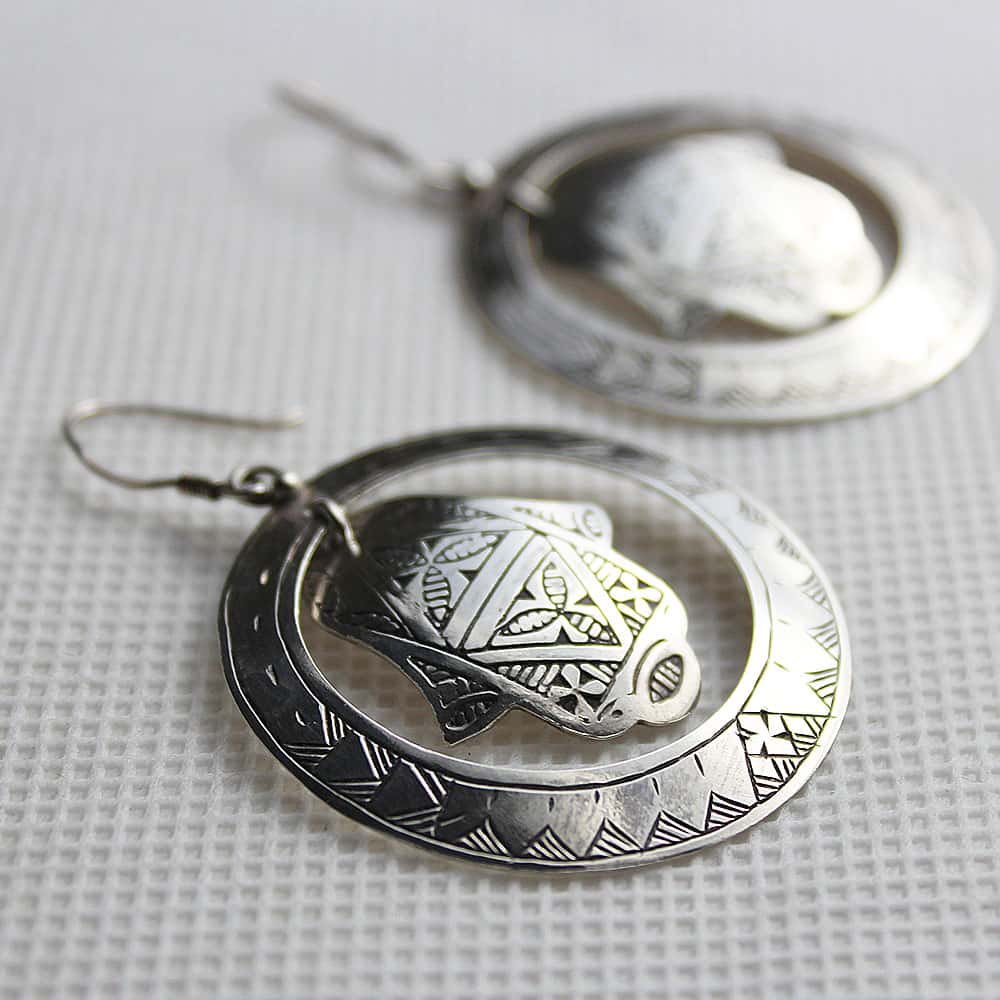 Berber earrings silver 800 Khmissa