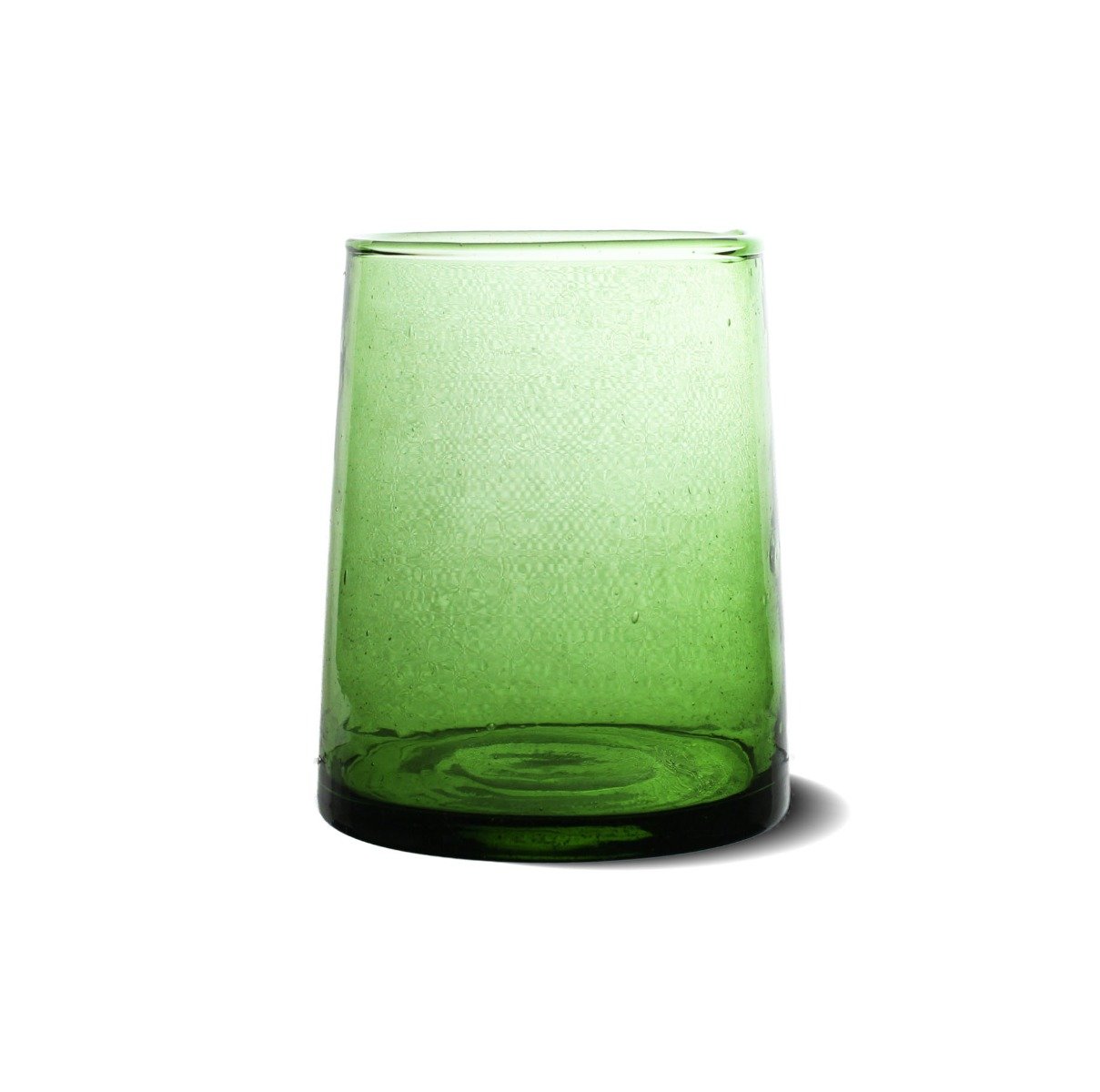 6 Beldi Green Glass Goblets