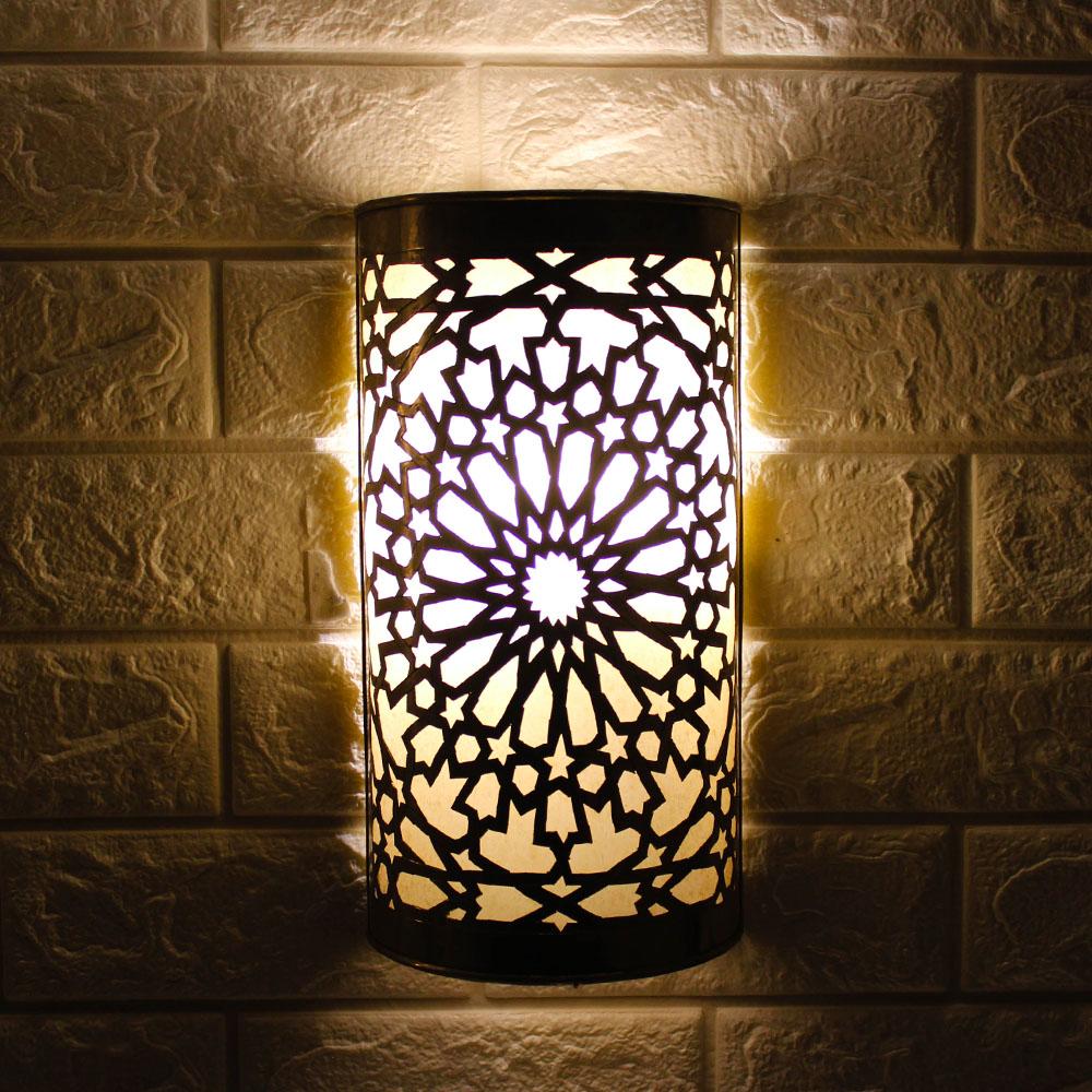 Silver-plated chiseled copper wall light
