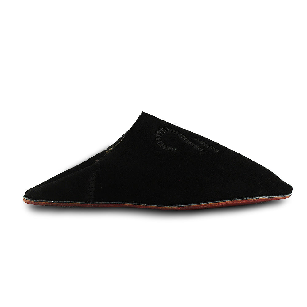 Black Suede Babouche