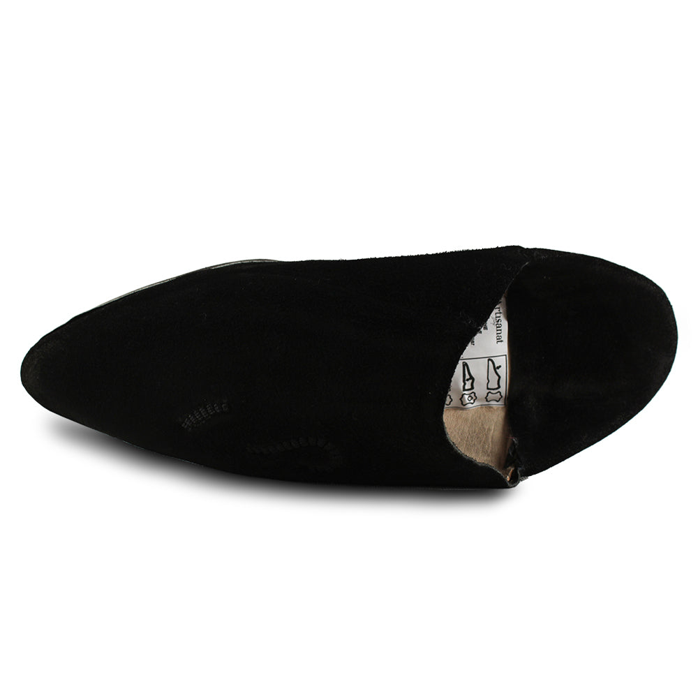 Men's black suede slippers
