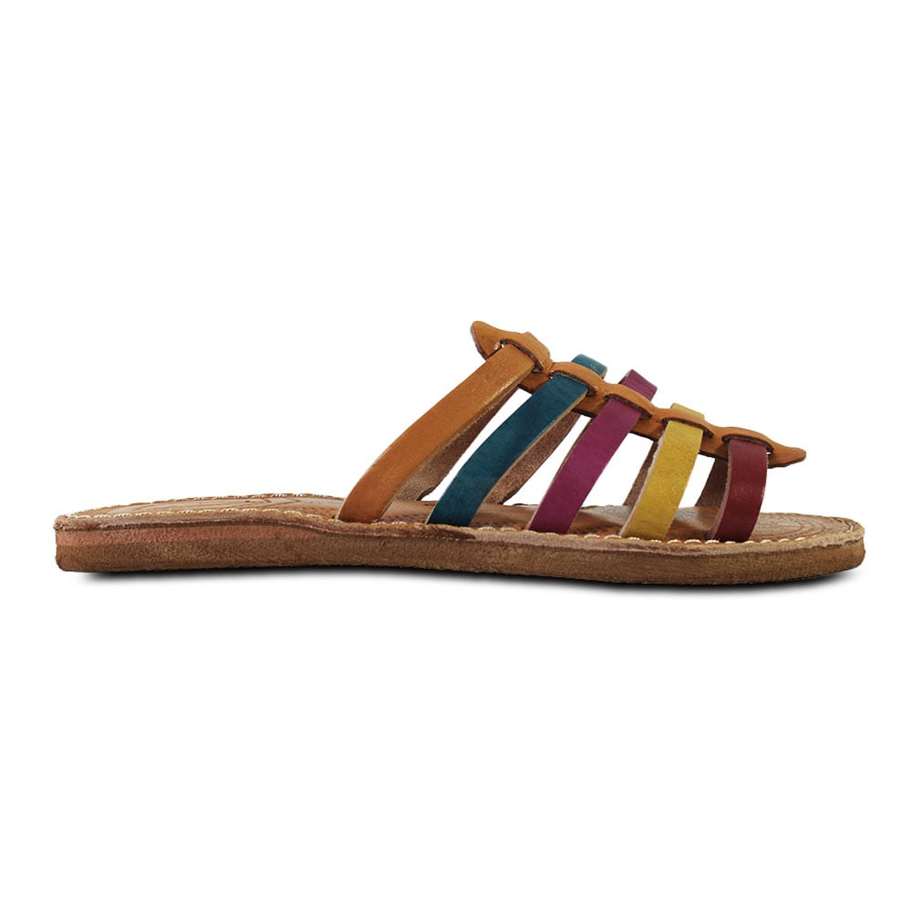 Multicolored leather sandals