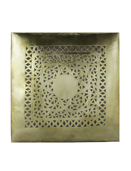 Square wall light in chiseled copper