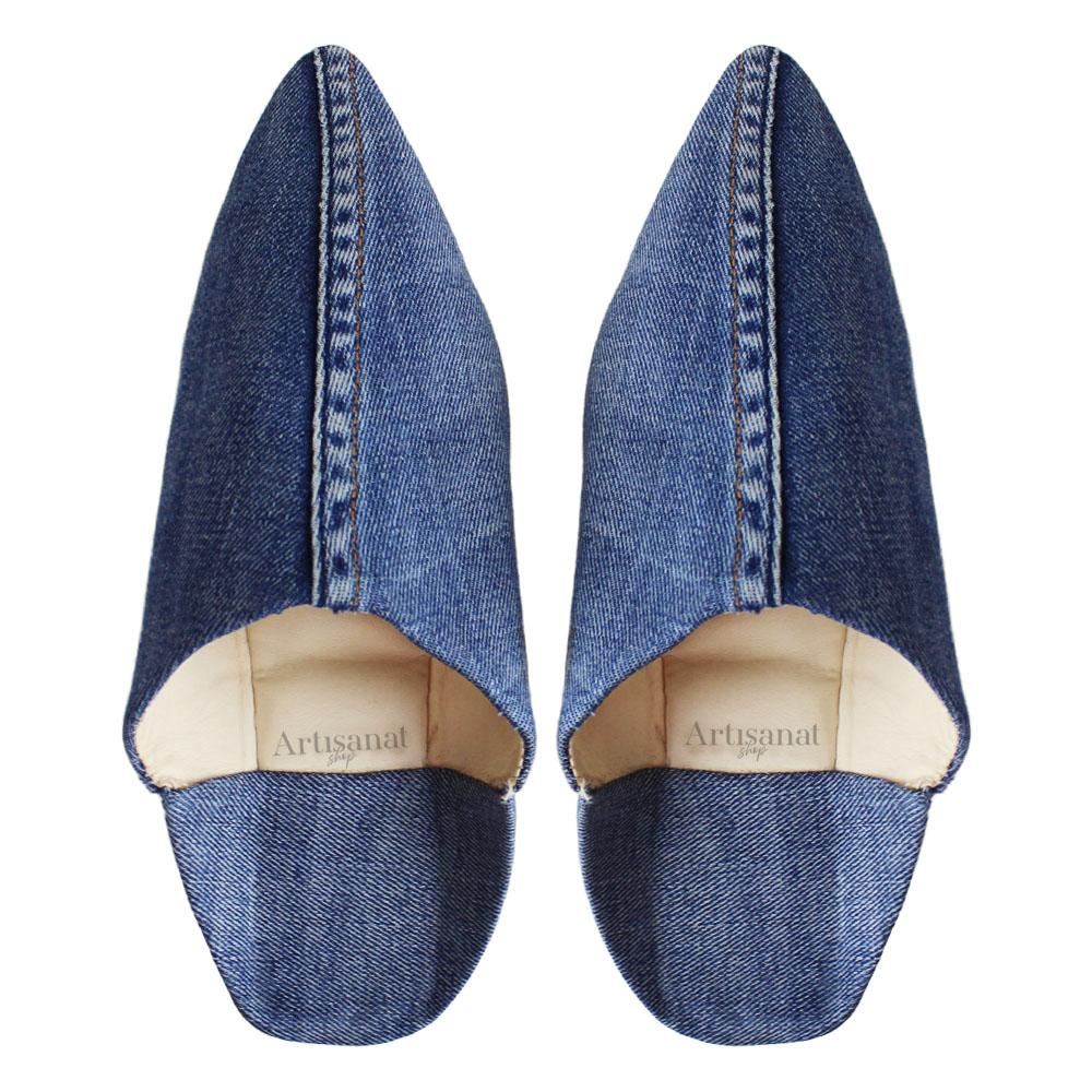 Blue denim babouche