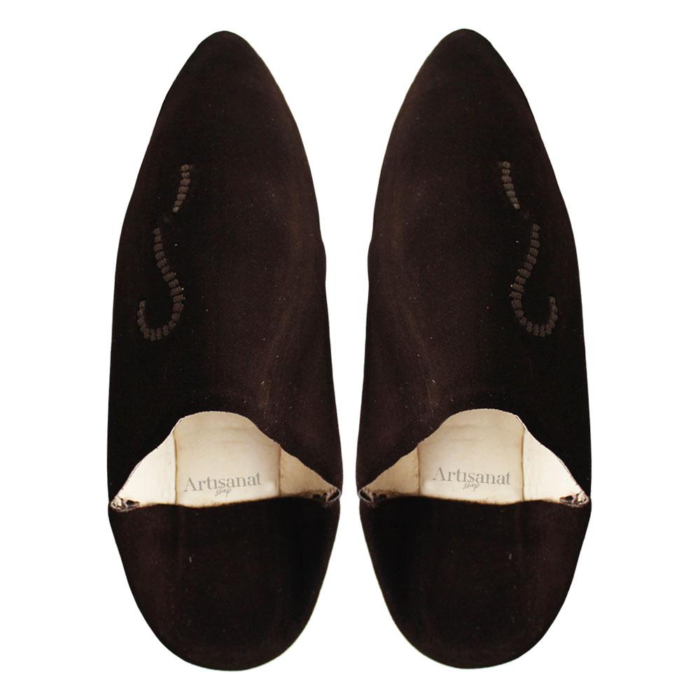 Brown suede babouche