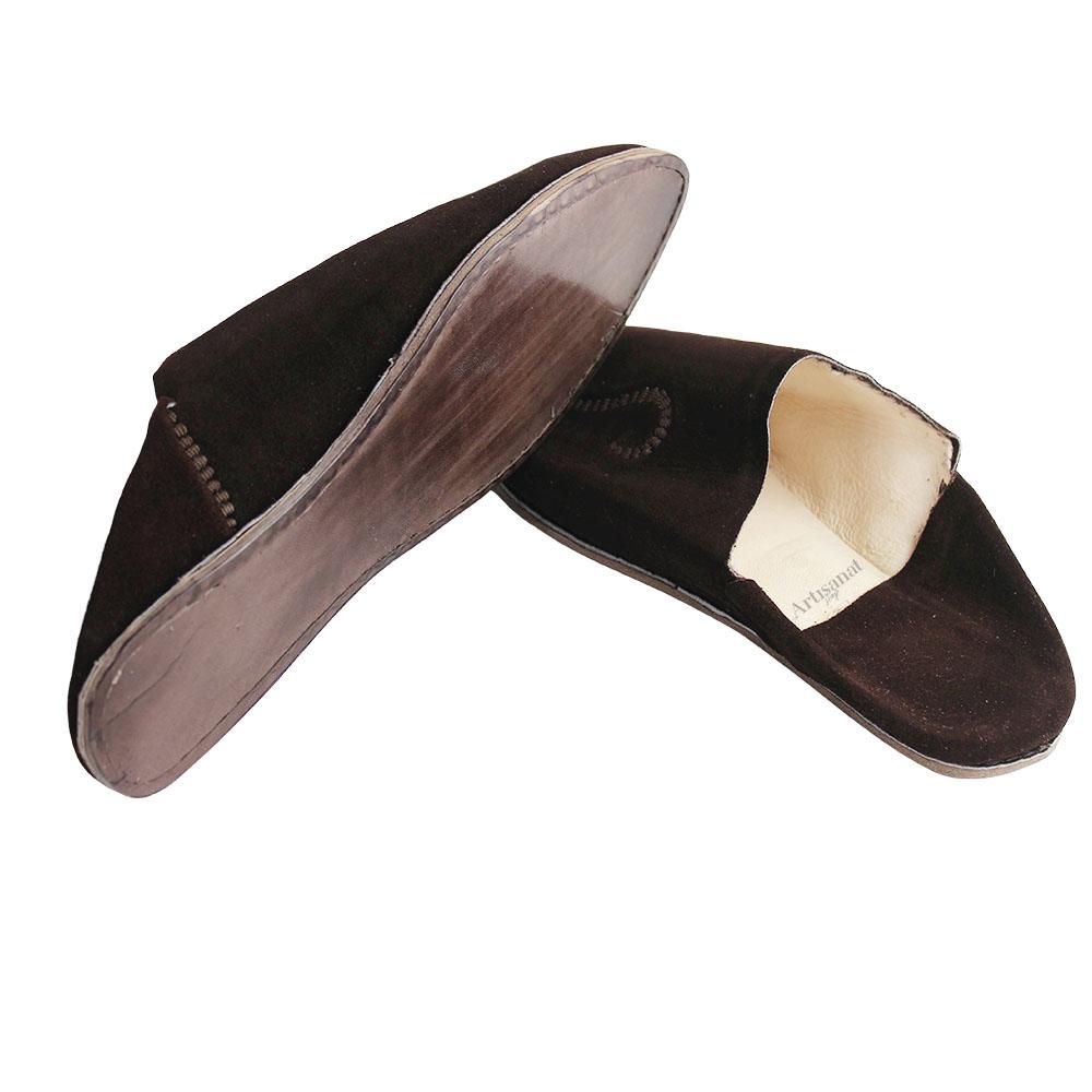 Brown suede babouche