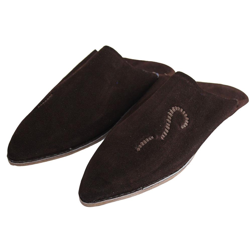 Brown suede babouche