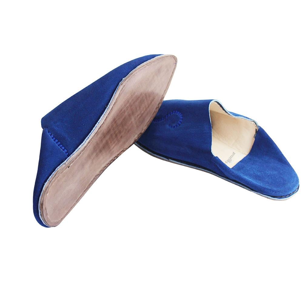 Men's suede slippers in blue