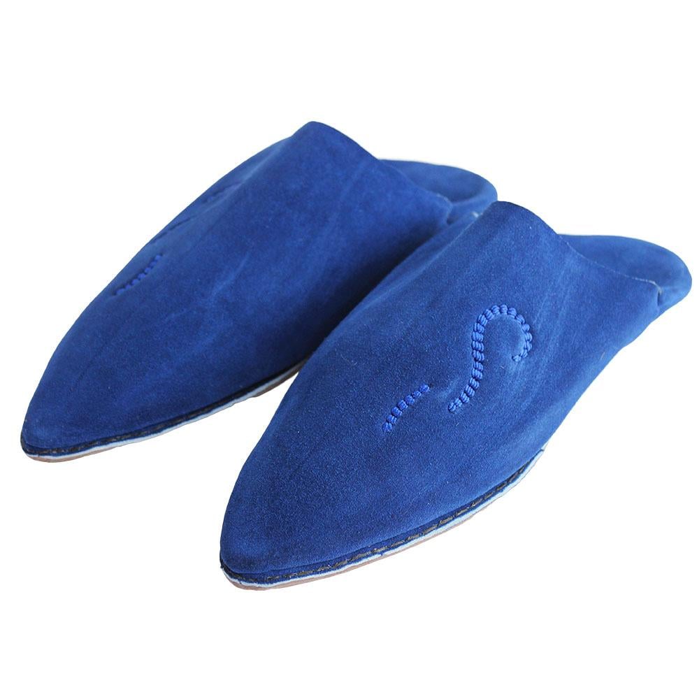 Men's suede slippers in blue