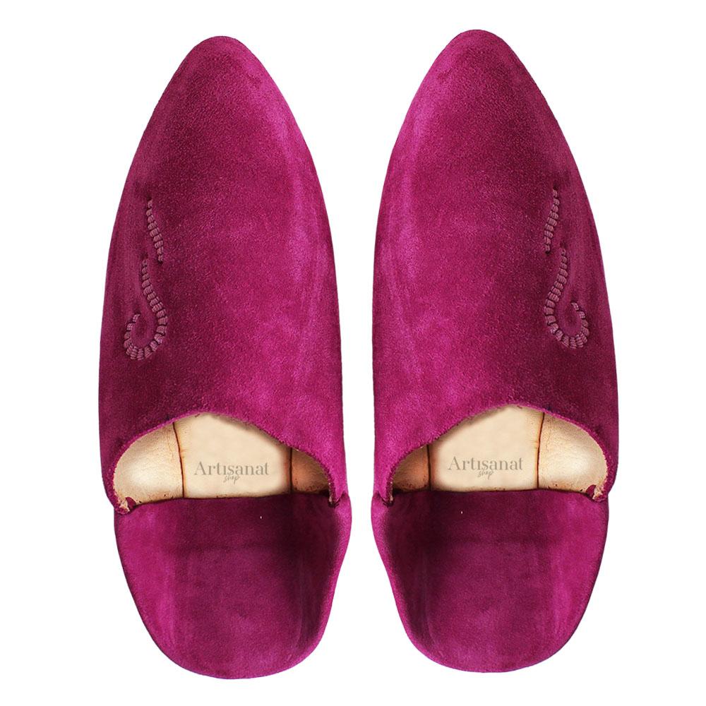 Fuchsia Suede Babouche