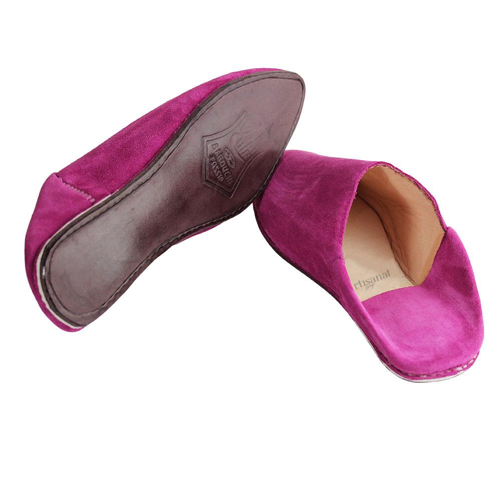 Fuchsia Suede Babouche