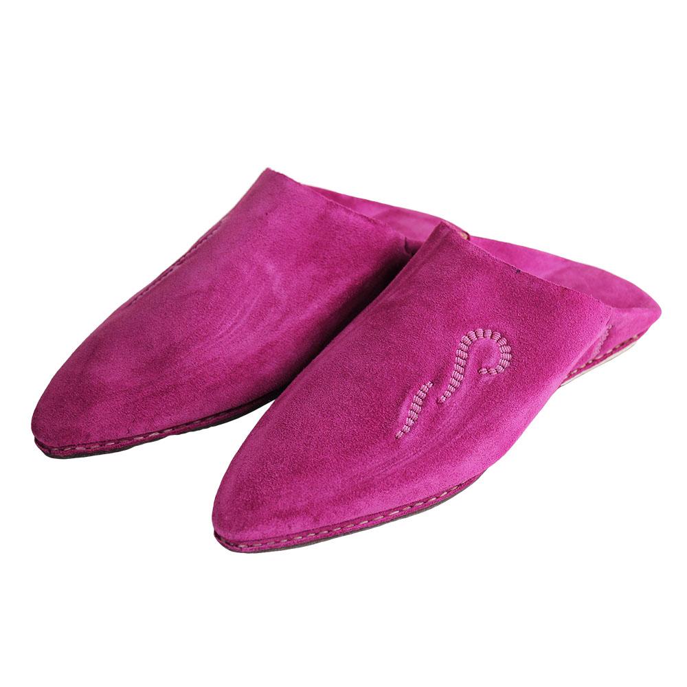 Fuchsia Suede Babouche