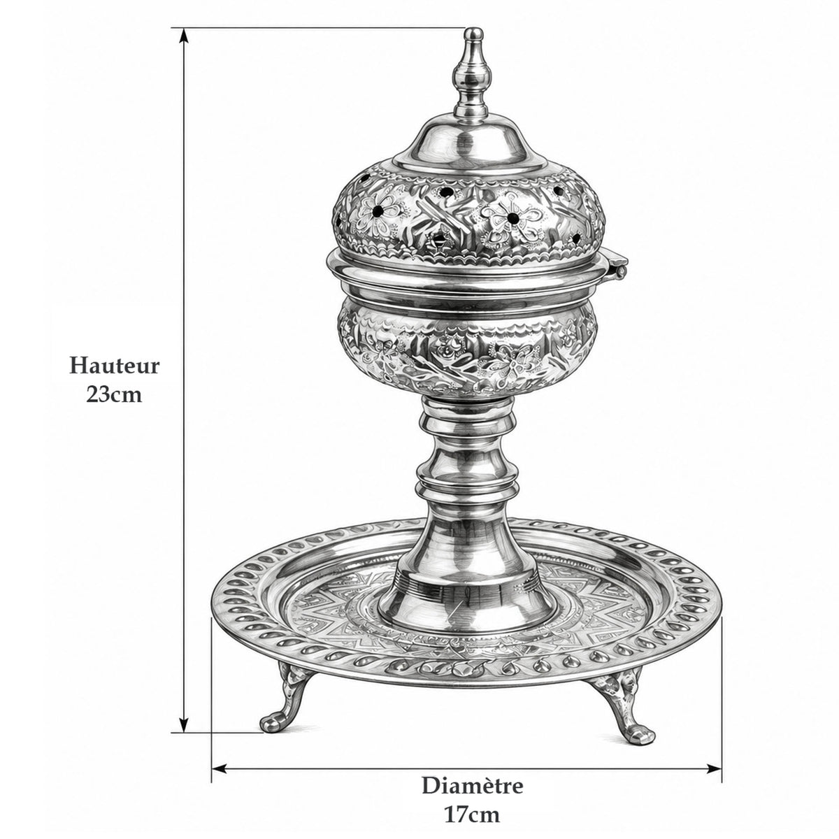 Silver incense burner