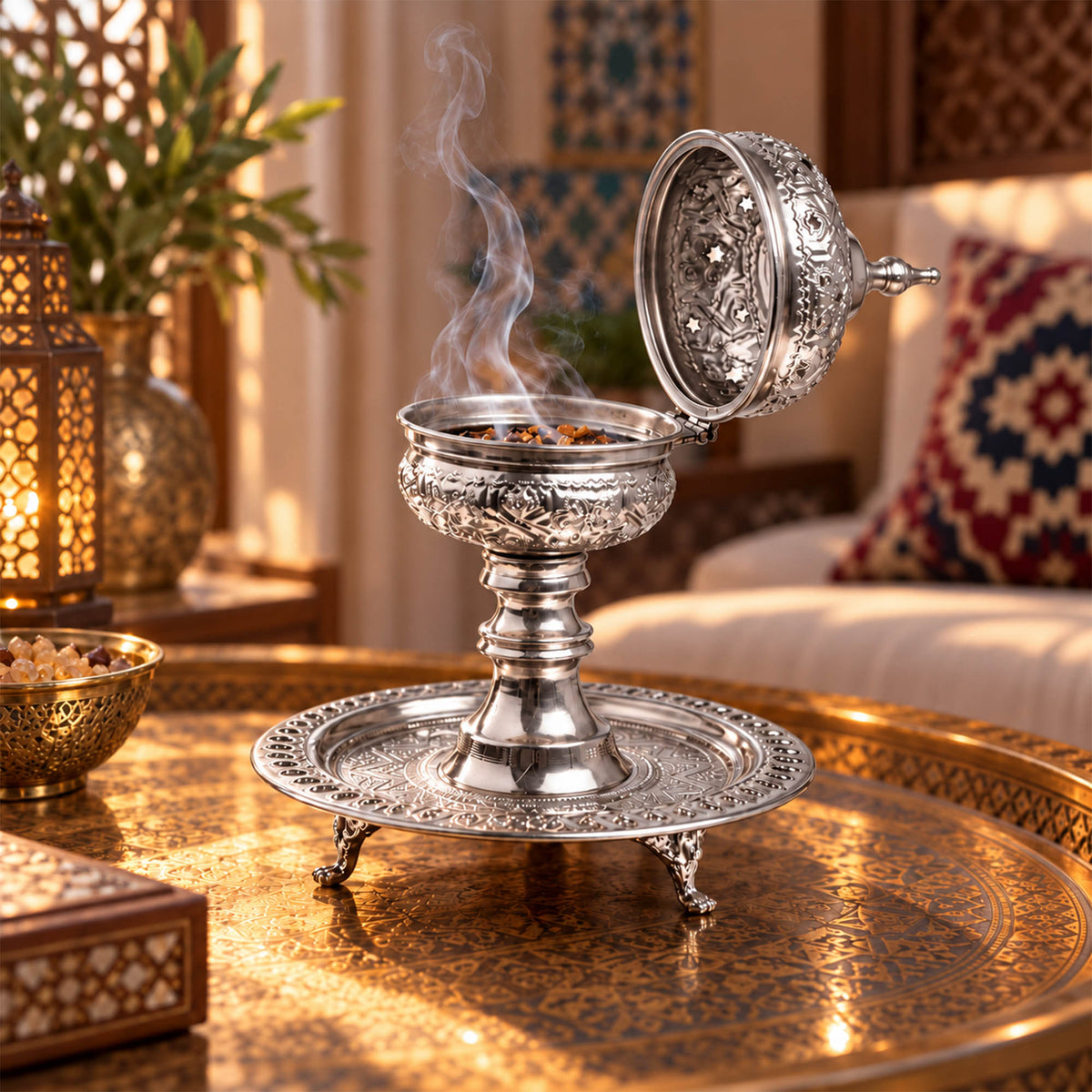 Silver incense burner