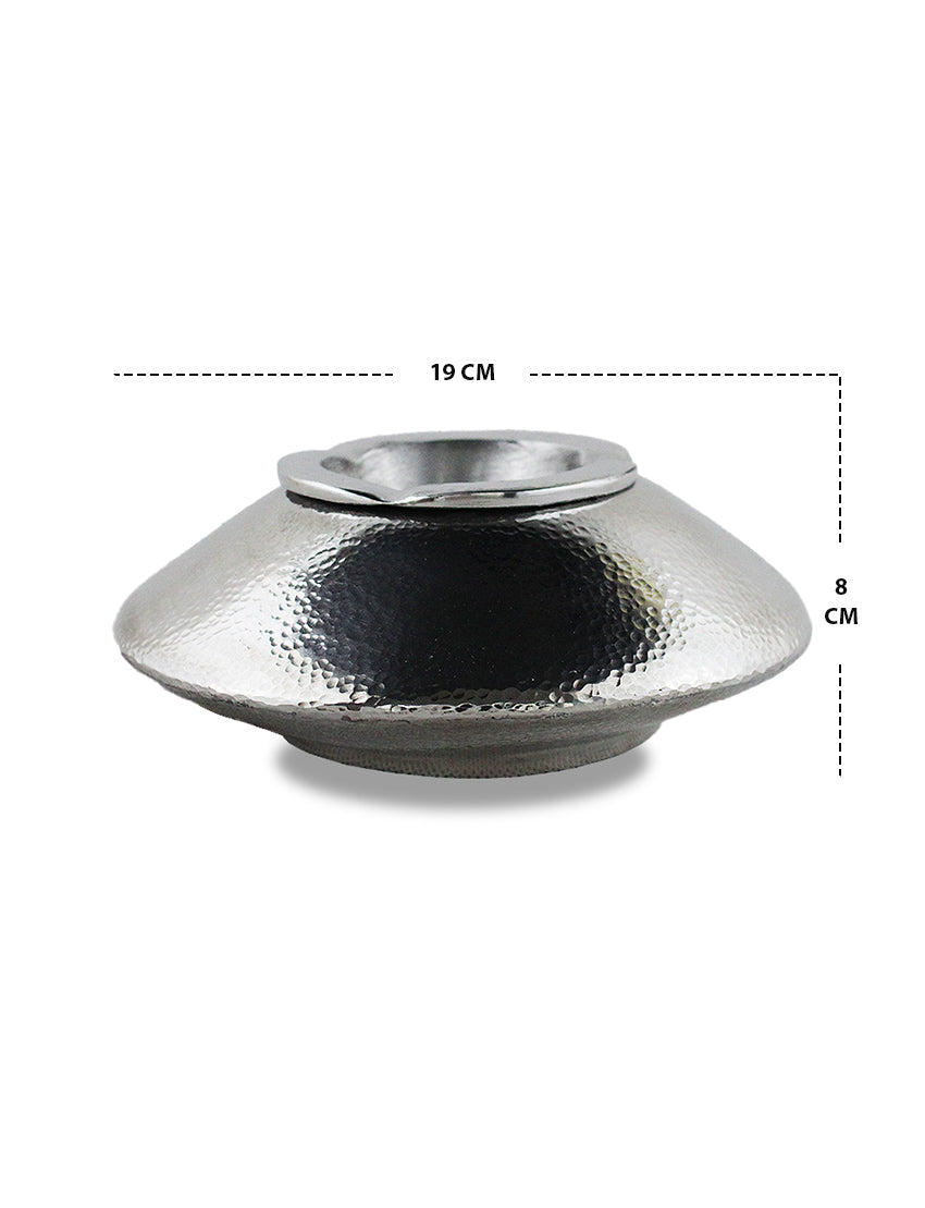 Moroccan flat aluminum ashtray medium