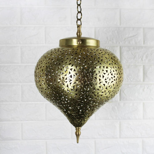 Large copper pendant light