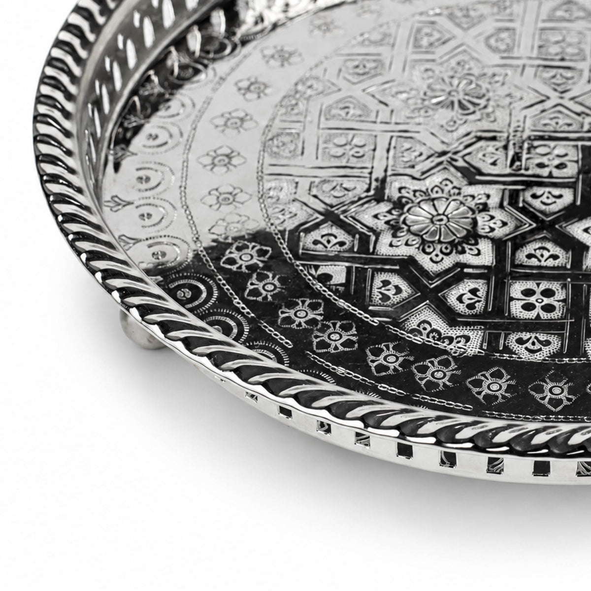 Classic Moroccan Tea Tray Round