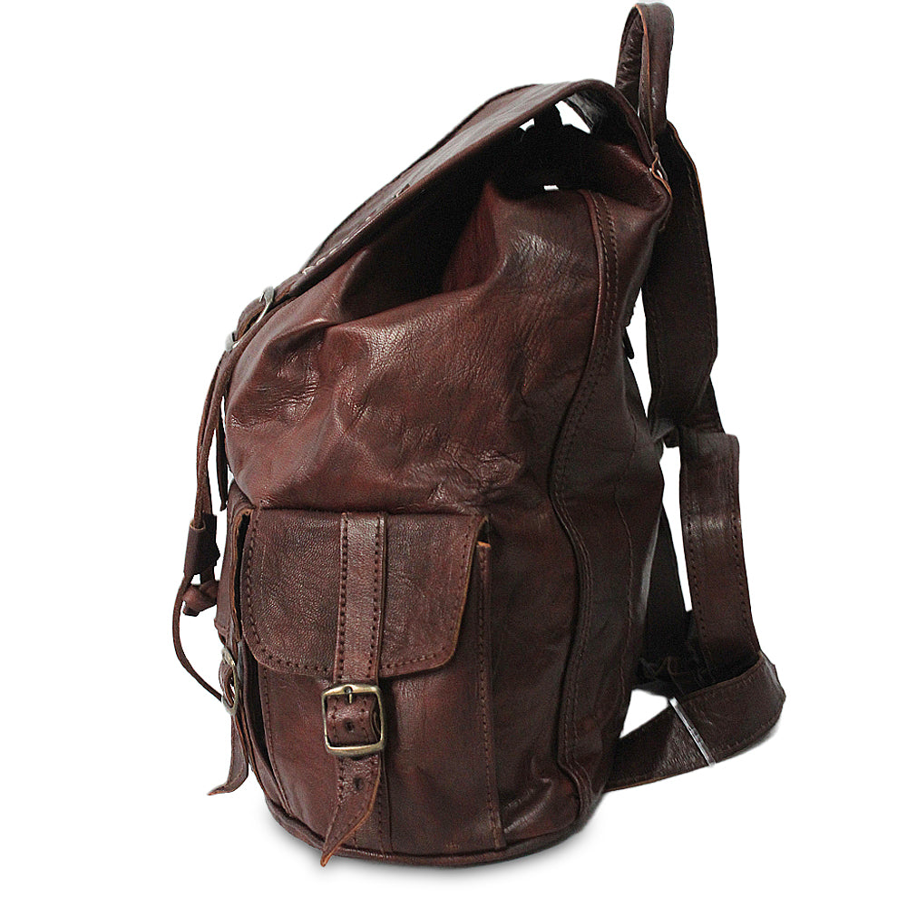 Vintage leather backpack