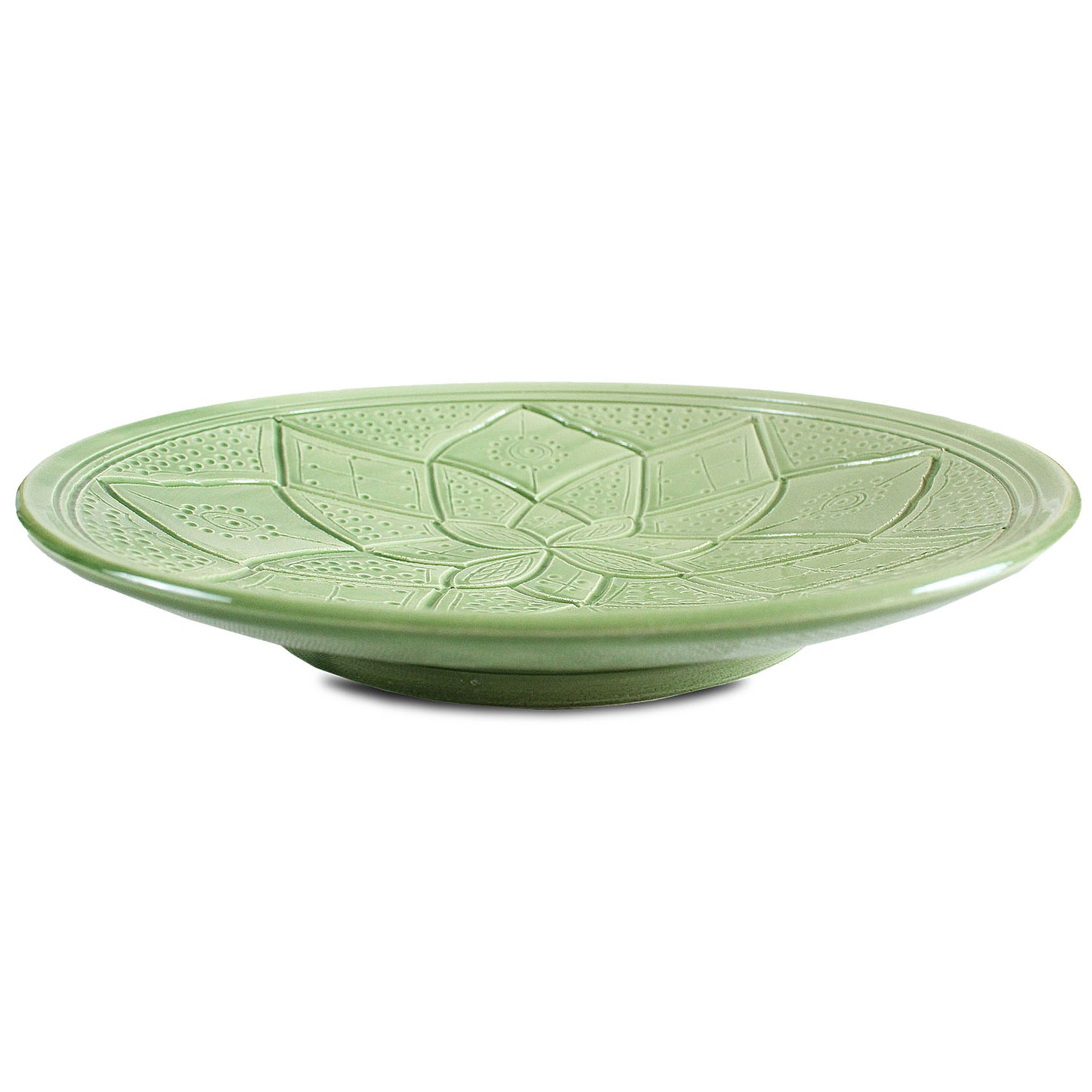 Assiette Gravée vert d'orient