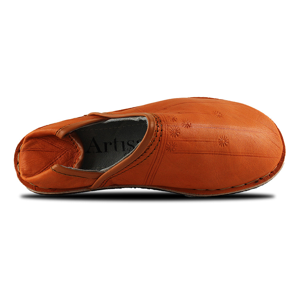 Orange mule slippers