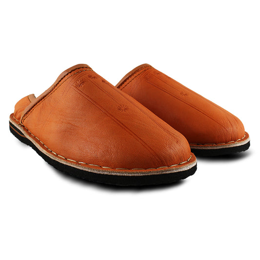 Orange mule slippers