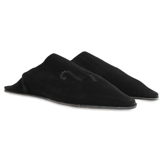 Men's black suede slippers