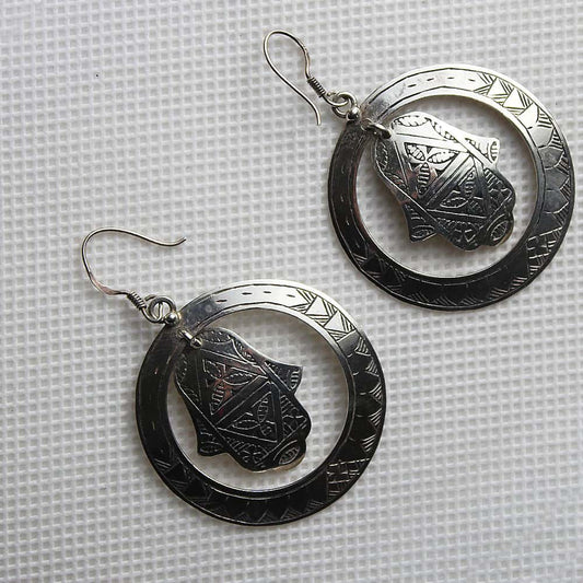 Berber earrings silver 800 Khmissa