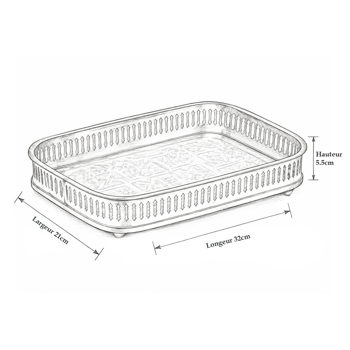 Rectangular elegance tray