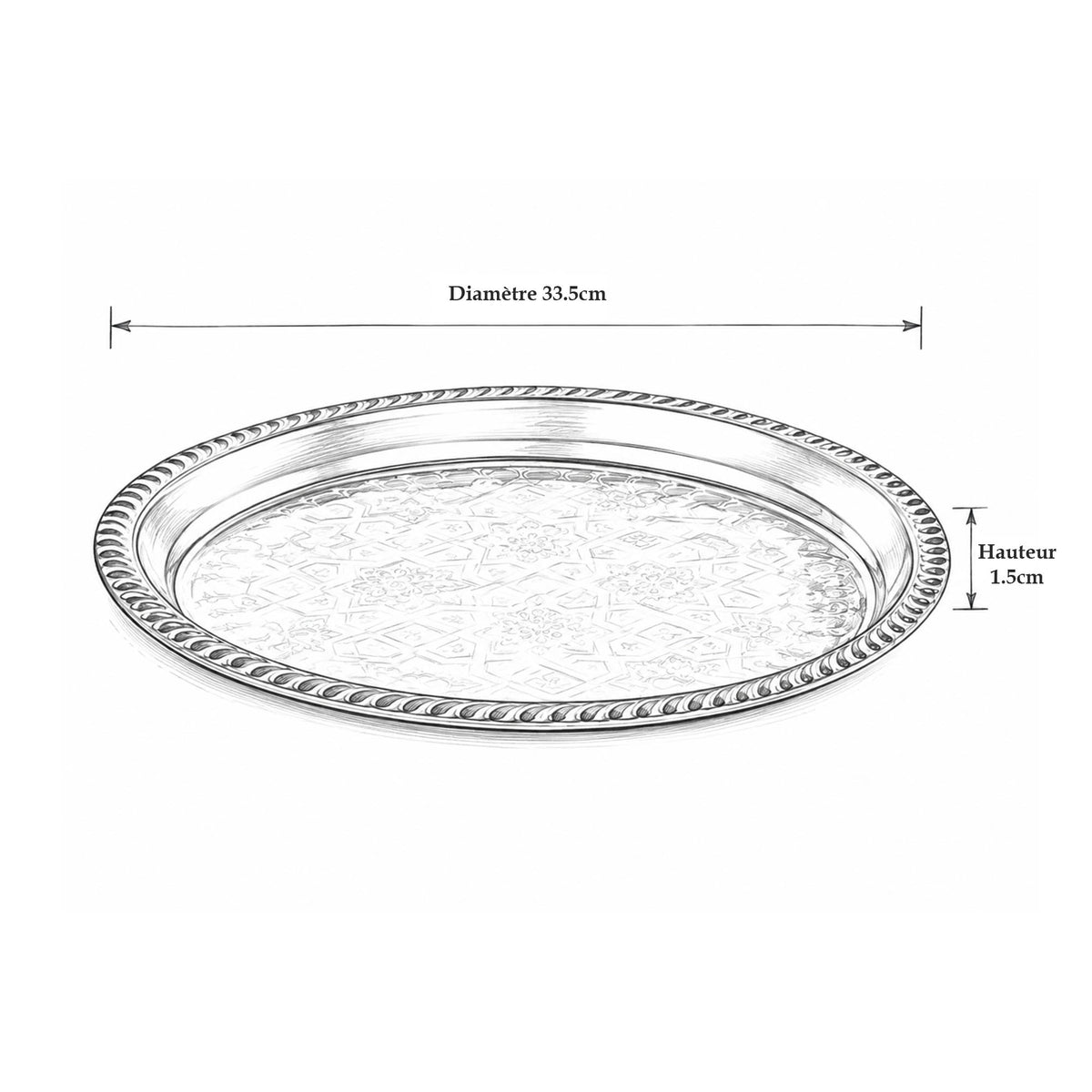 Classic flat tea tray