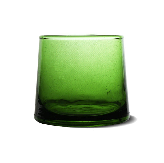 6 Beldi Green Glass Goblets