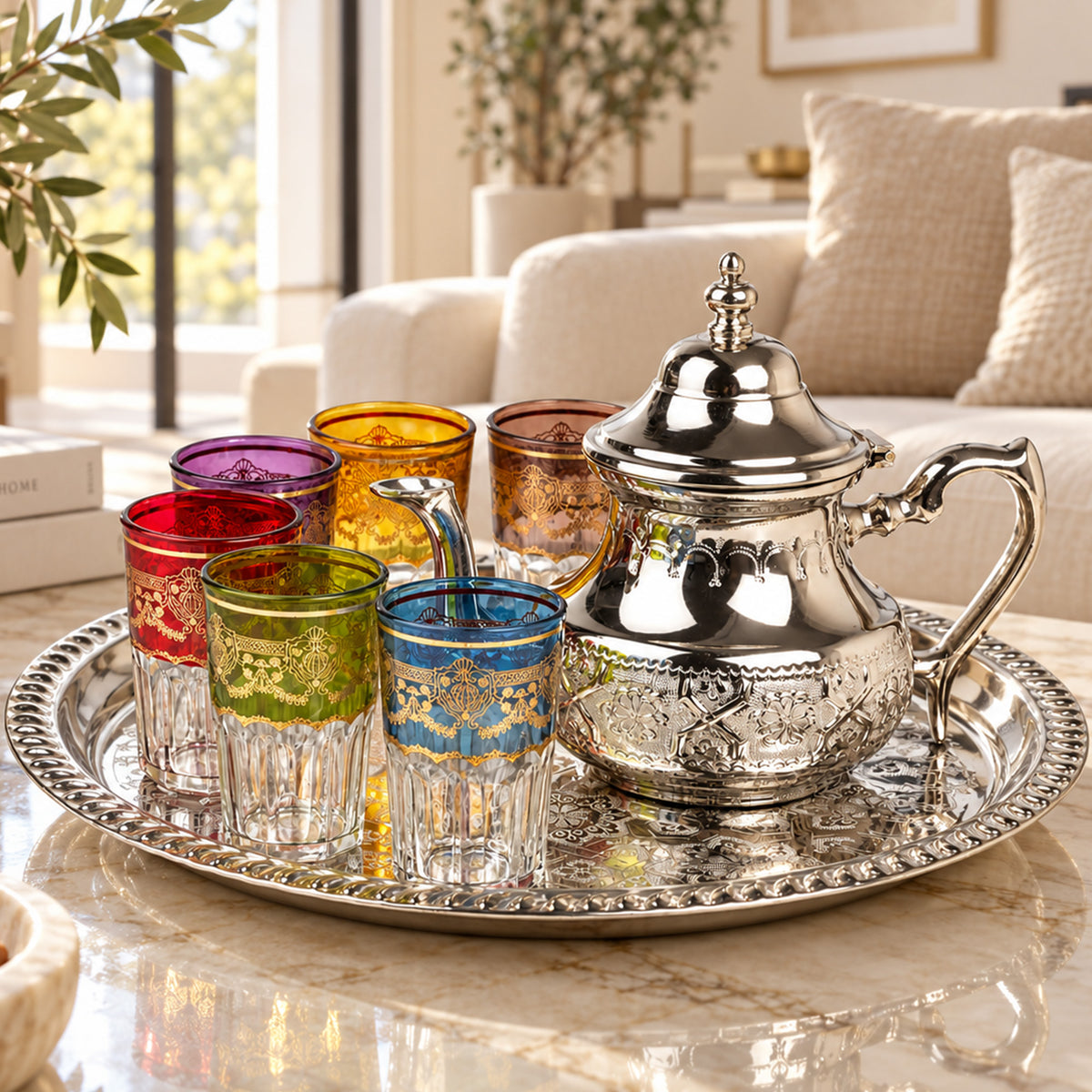 Classic flat tea tray