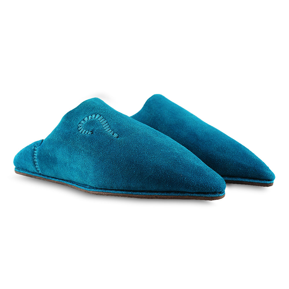 Turquoise Suede Babouche