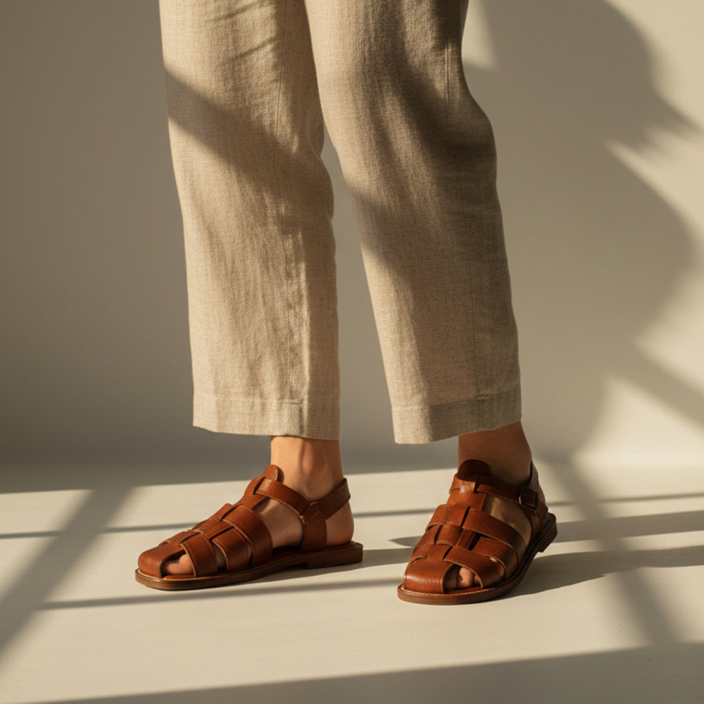 Quemado Sandal – Cognac Brown