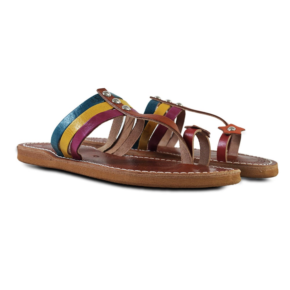 Rainbow fancy Moroccan leather sandal