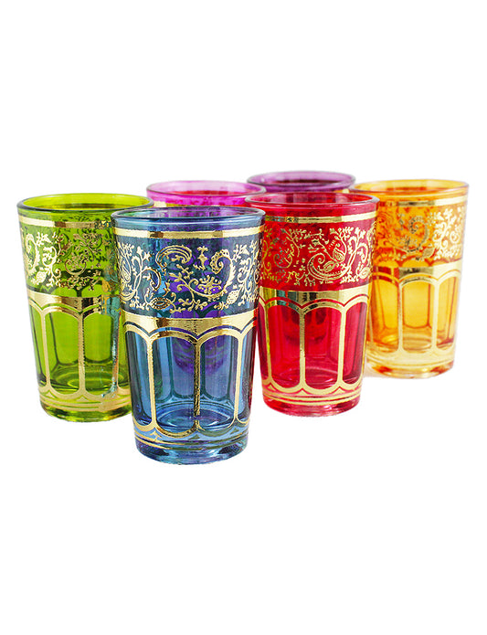 6 classic Moroccan tea glasses