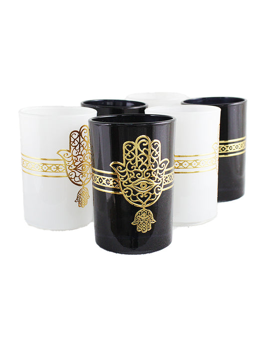 6 Fatima hand tea glasses